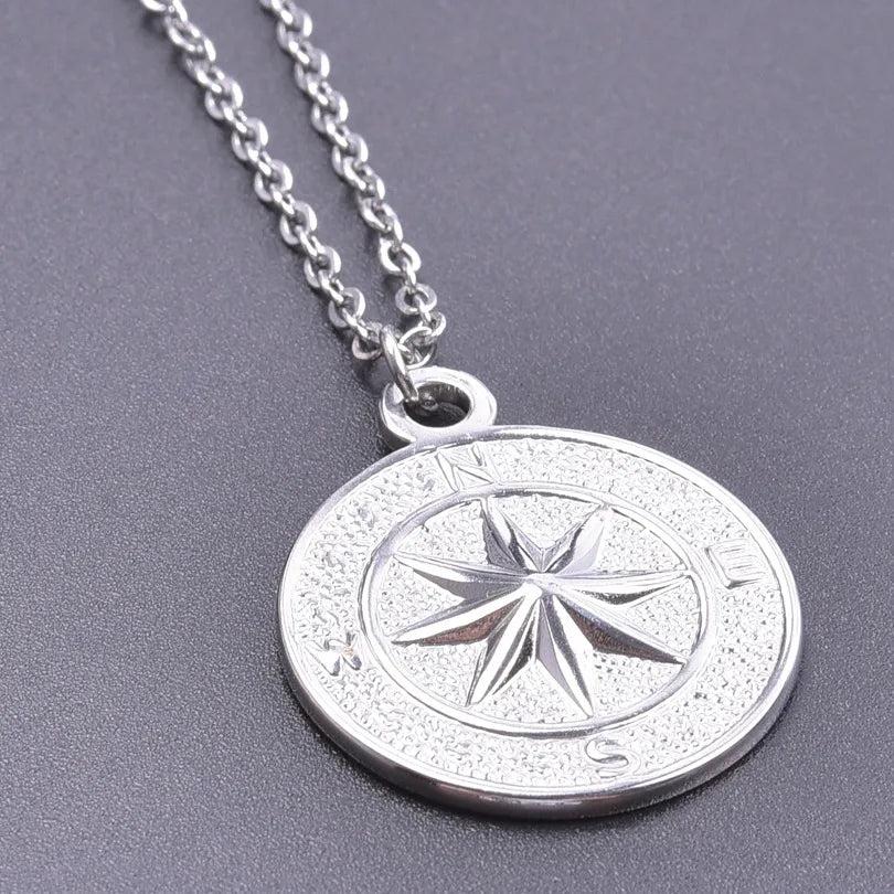 304 Stainless Steel 18K Gold Plated Basic Modern Style Classic Style Plating Compass Pendant Necklace
