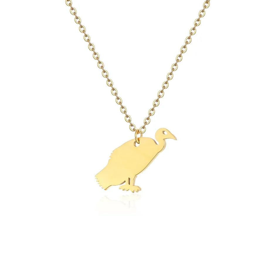 304 Stainless Steel 18K Gold Plated Simple Style Classic Style Plating little bear Dinosaur Pendant Necklace