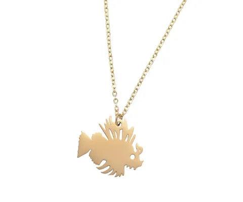 304 Stainless Steel 18K Gold Plated Simple Style Classic Style Plating little bear Dinosaur Pendant Necklace