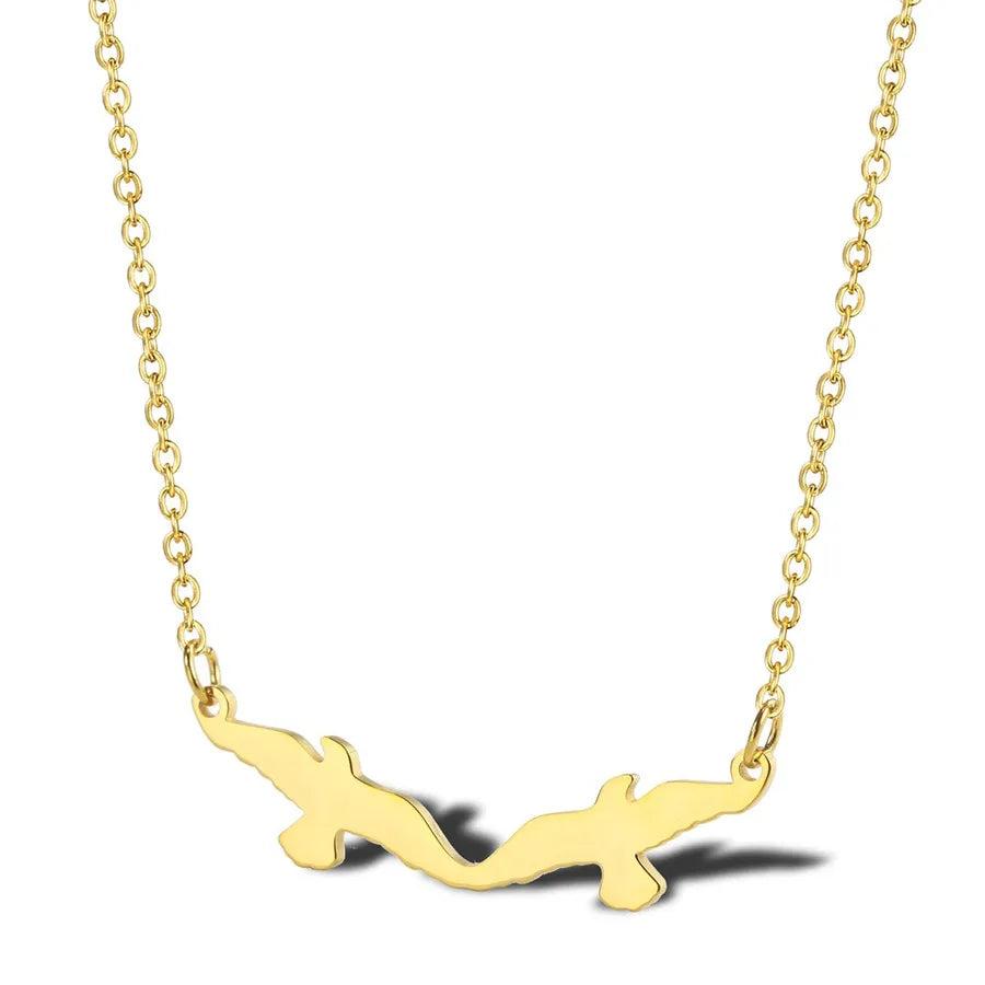 304 Stainless Steel 18K Gold Plated Simple Style Classic Style Plating little bear Dinosaur Pendant Necklace
