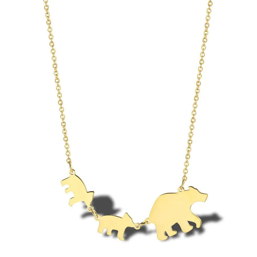 304 Stainless Steel 18K Gold Plated Simple Style Classic Style Plating little bear Dinosaur Pendant Necklace
