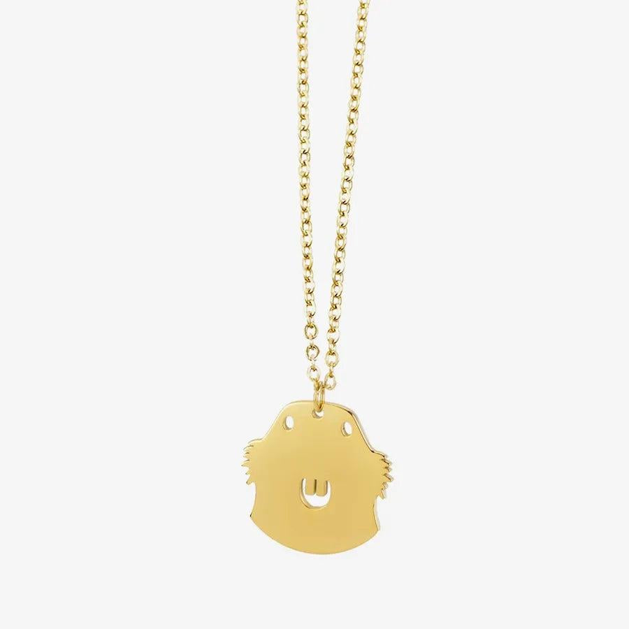 304 Stainless Steel 18K Gold Plated Simple Style Classic Style Plating little bear Dinosaur Pendant Necklace