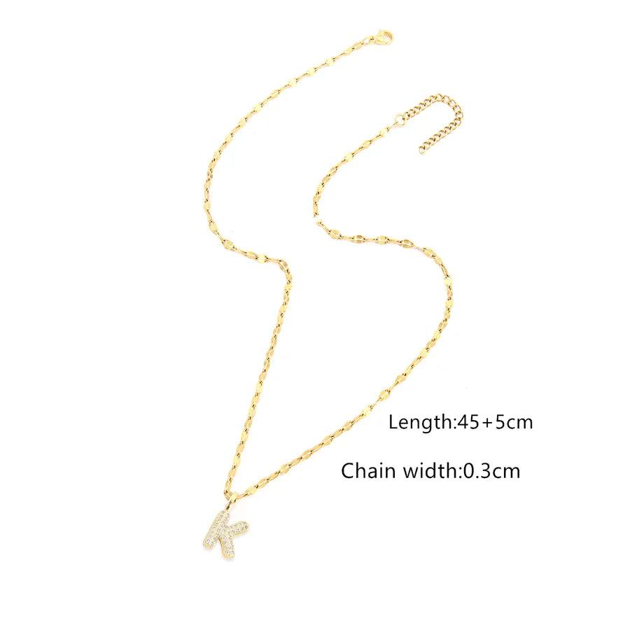 Chain Pendant Letter Stainless Steel Necklace