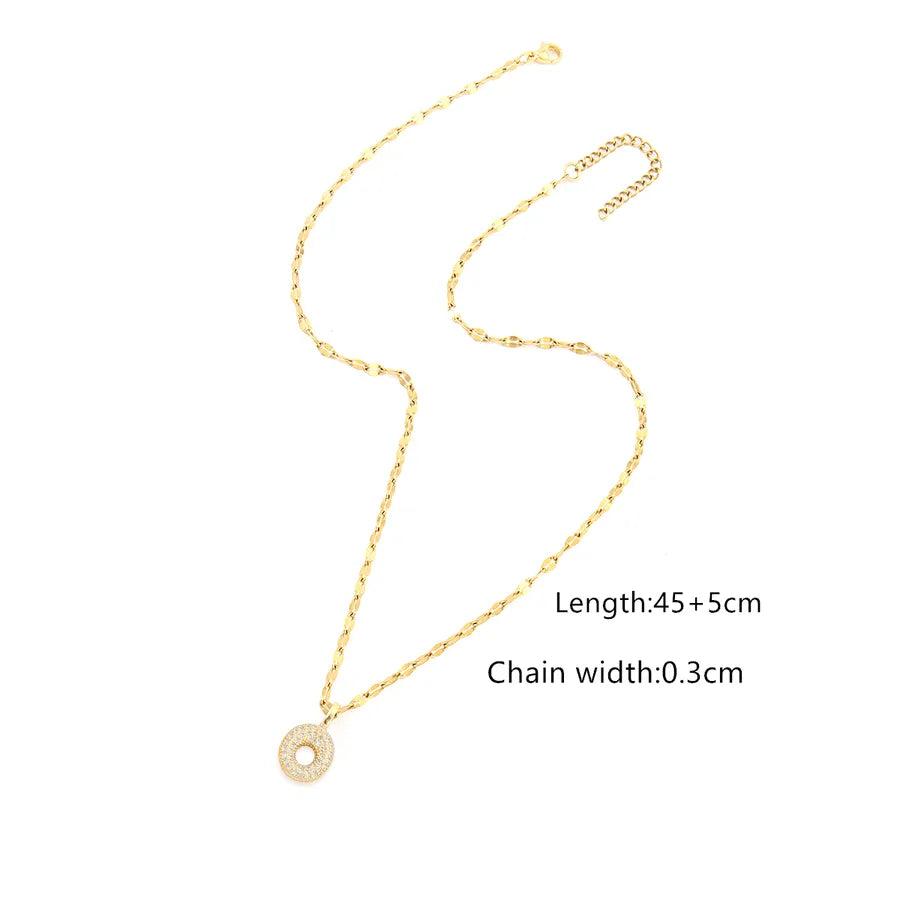 Chain Pendant Letter Stainless Steel Necklace