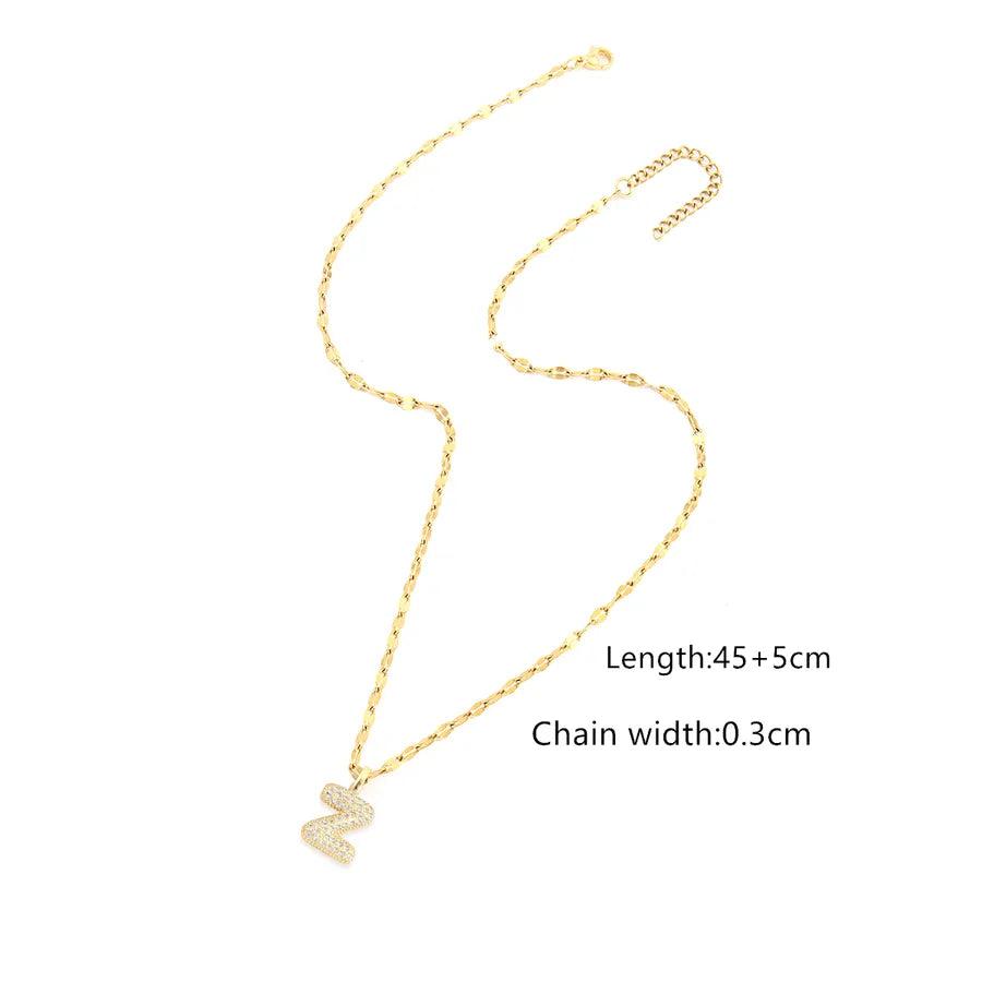 Chain Pendant Letter Stainless Steel Necklace