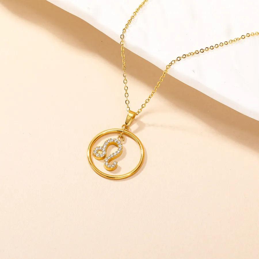 Elegant Simple Style Constellation 304 Stainless Steel Zircon Pendant Necklace 1 Piece