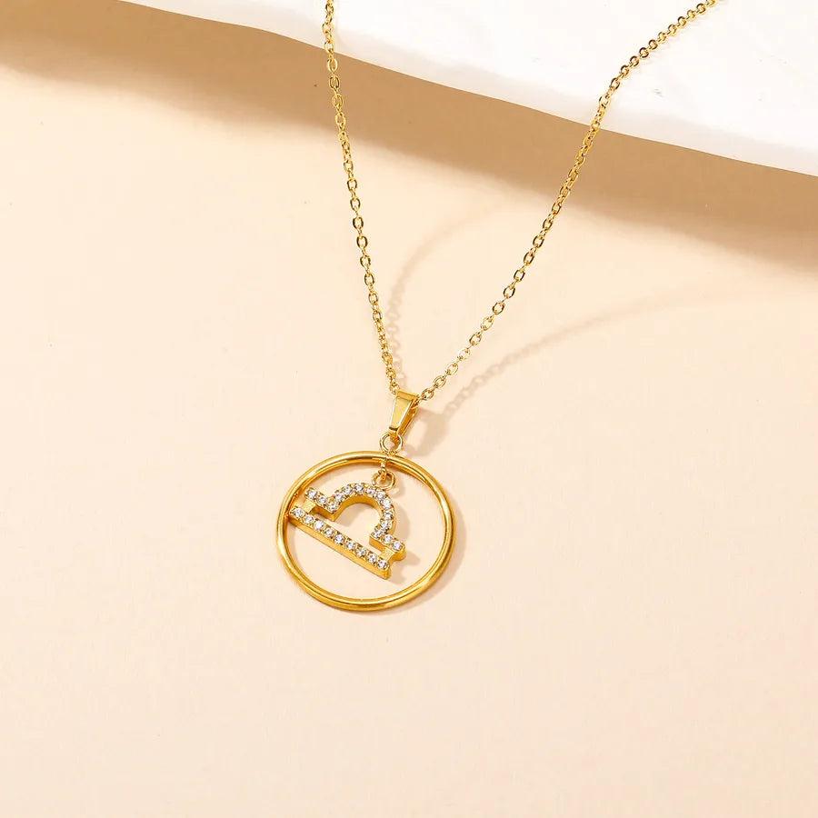 Elegant Simple Style Constellation 304 Stainless Steel Zircon Pendant Necklace 1 Piece