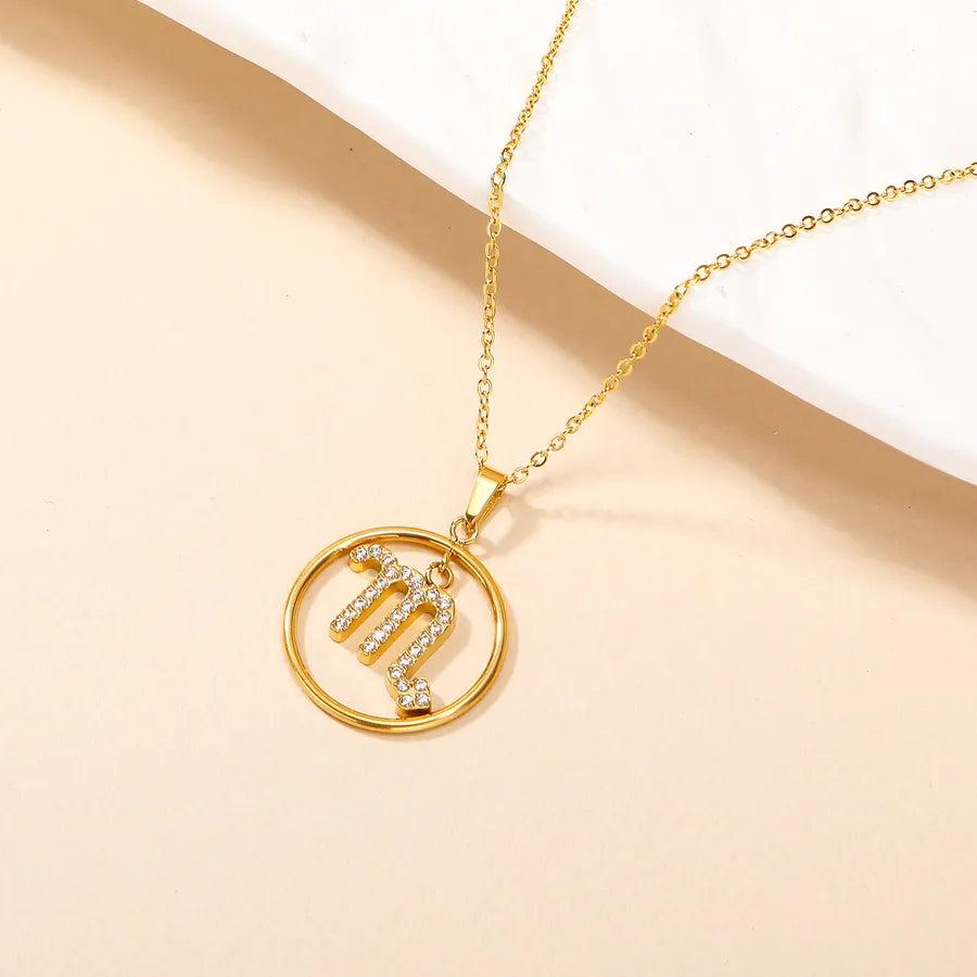 Elegant Simple Style Constellation 304 Stainless Steel Zircon Pendant Necklace 1 Piece