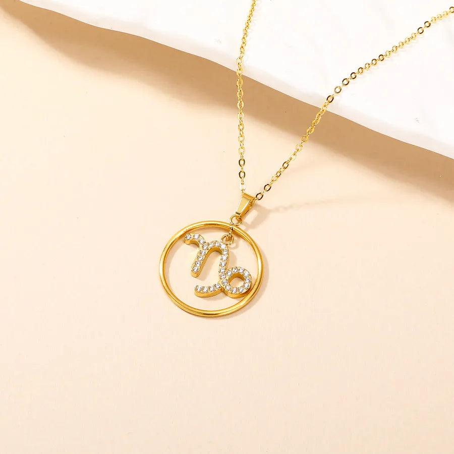 Elegant Simple Style Constellation 304 Stainless Steel Zircon Pendant Necklace 1 Piece