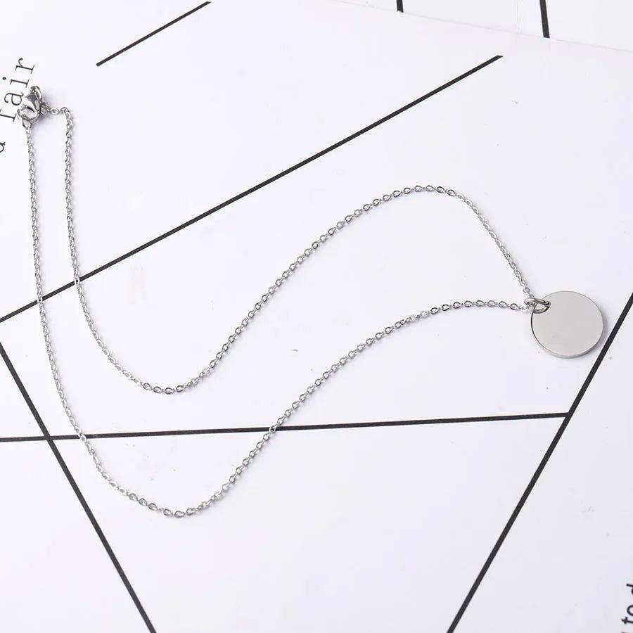 Stainless Steel 18K Gold Plated Simple Style Polishing Round None Pendant Necklace