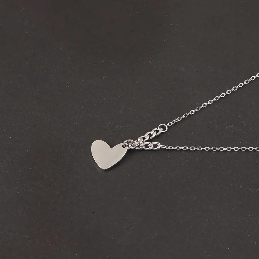 Casual Simple Style U Shape 304 Stainless Steel 18K Gold Plated Mixed Metal Pendant Necklace