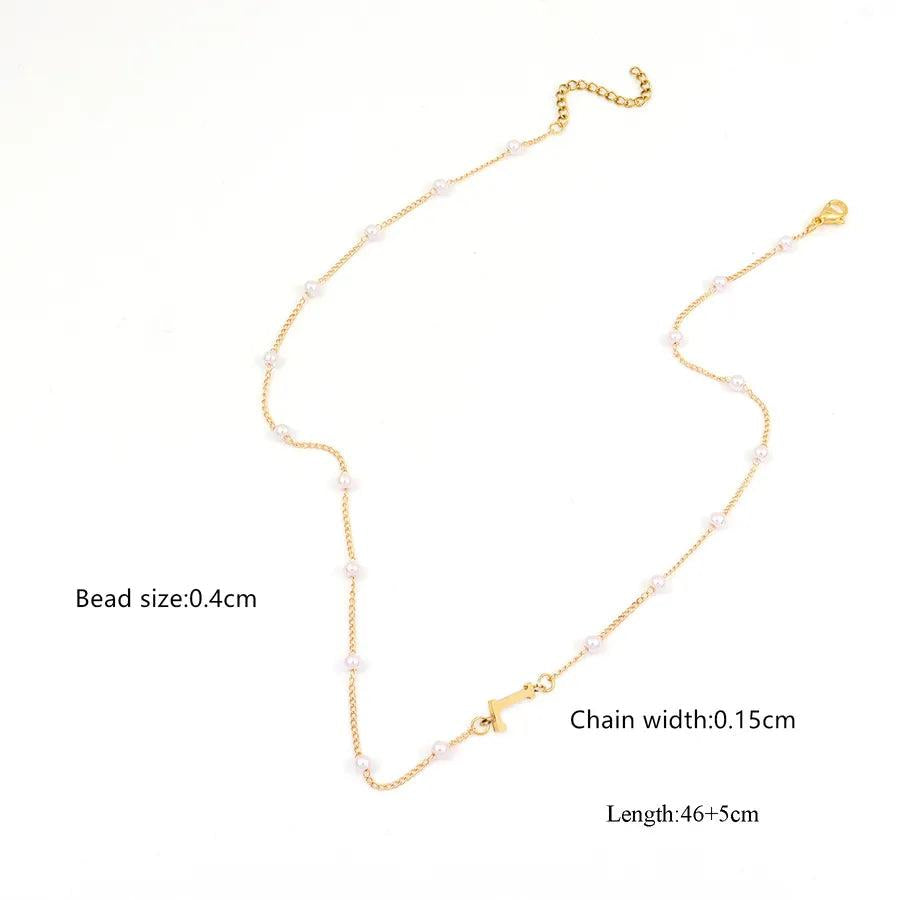 Elegant Simple Style Classic Style Letter 304 Stainless Steel Artificial Pearl Copper Pendant Necklace