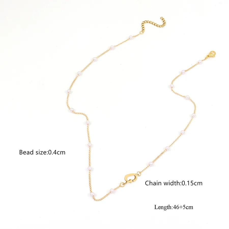 Elegant Simple Style Classic Style Letter 304 Stainless Steel Artificial Pearl Copper Pendant Necklace