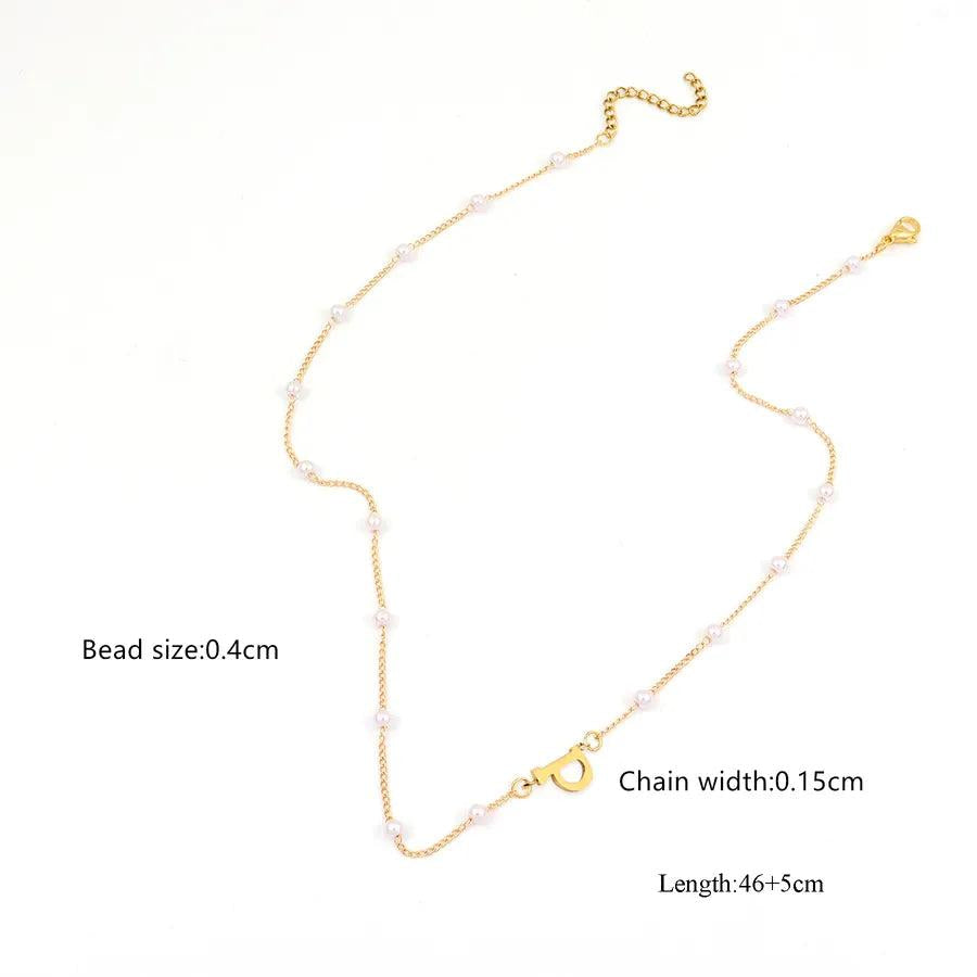 Elegant Simple Style Classic Style Letter 304 Stainless Steel Artificial Pearl Copper Pendant Necklace