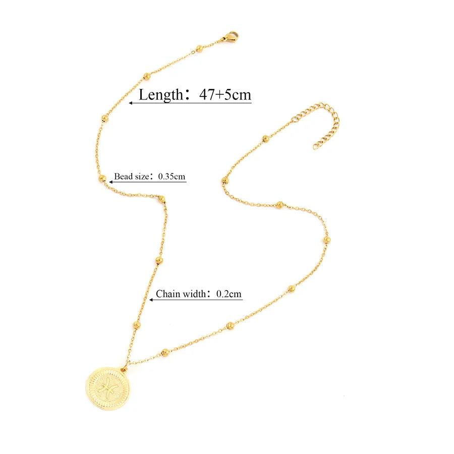 Elegant Simple Style Classic Style Round Constellation 201 Stainless Steel 304 Stainless Steel Pendant Necklace cable chain