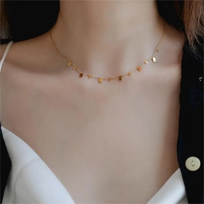 Elegant Simple Style Geometric Titanium Steel Necklace