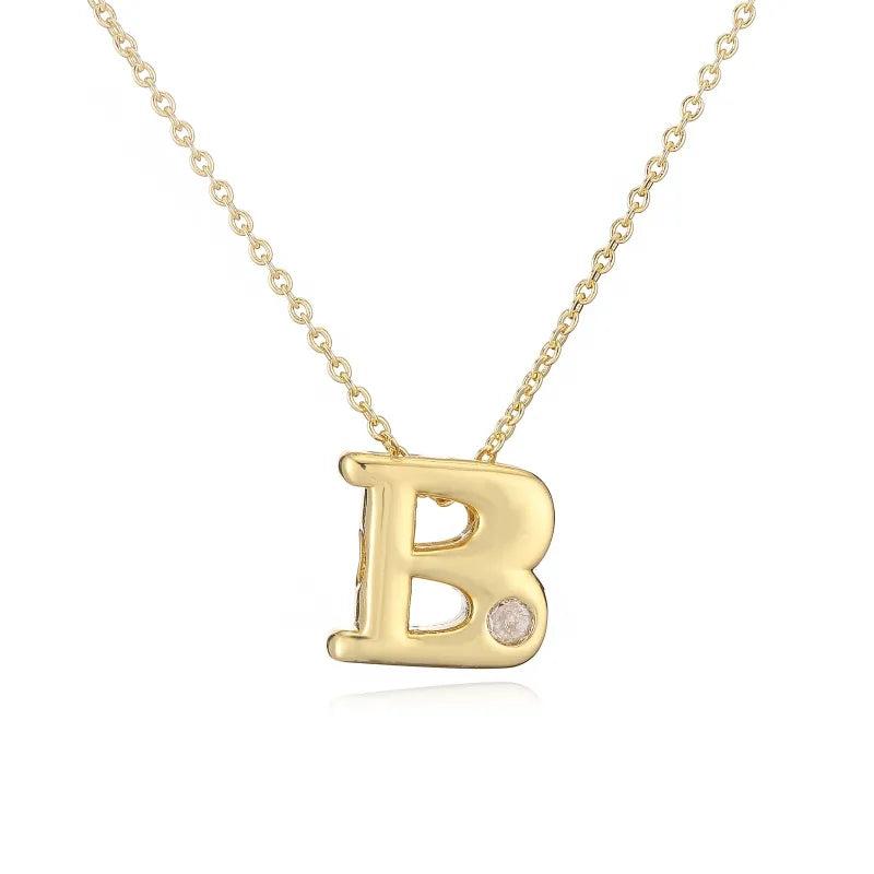 Hip-Hop Vintage Style Simple Style Letter Copper Zircon 18K Gold Plated Pendant Necklace cable chain