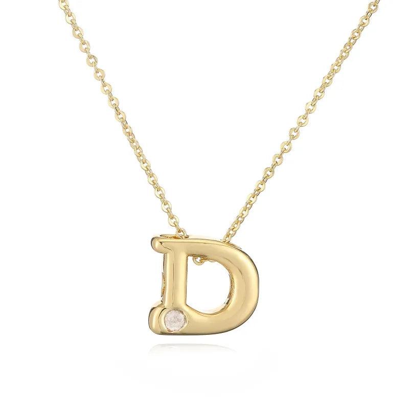 Hip-Hop Vintage Style Simple Style Letter Copper Zircon 18K Gold Plated Pendant Necklace cable chain