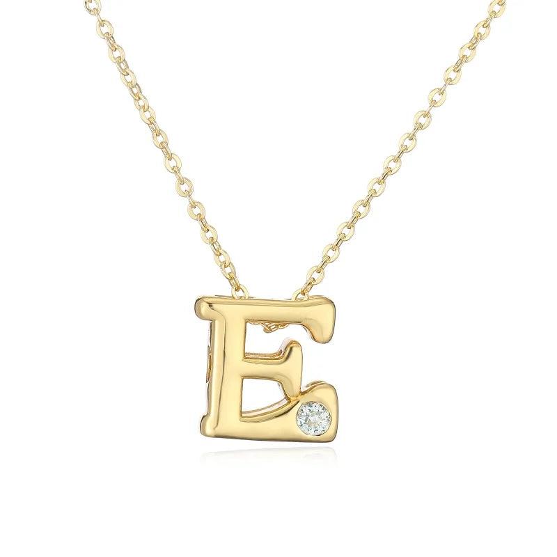 Hip-Hop Vintage Style Simple Style Letter Copper Zircon 18K Gold Plated Pendant Necklace cable chain