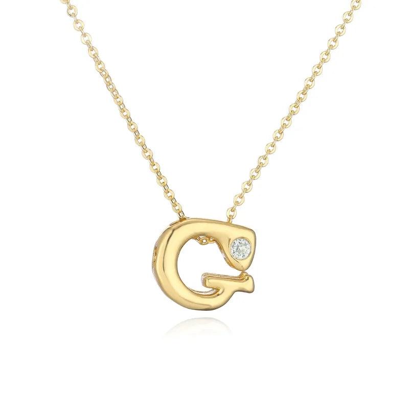 Hip-Hop Vintage Style Simple Style Letter Copper Zircon 18K Gold Plated Pendant Necklace cable chain