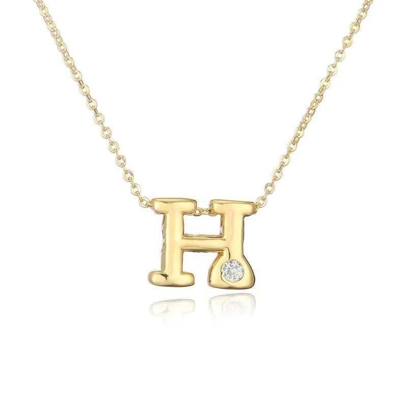 Hip-Hop Vintage Style Simple Style Letter Copper Zircon 18K Gold Plated Pendant Necklace cable chain