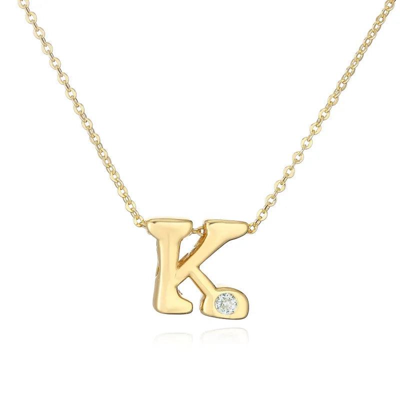 Hip-Hop Vintage Style Simple Style Letter Copper Zircon 18K Gold Plated Pendant Necklace cable chain