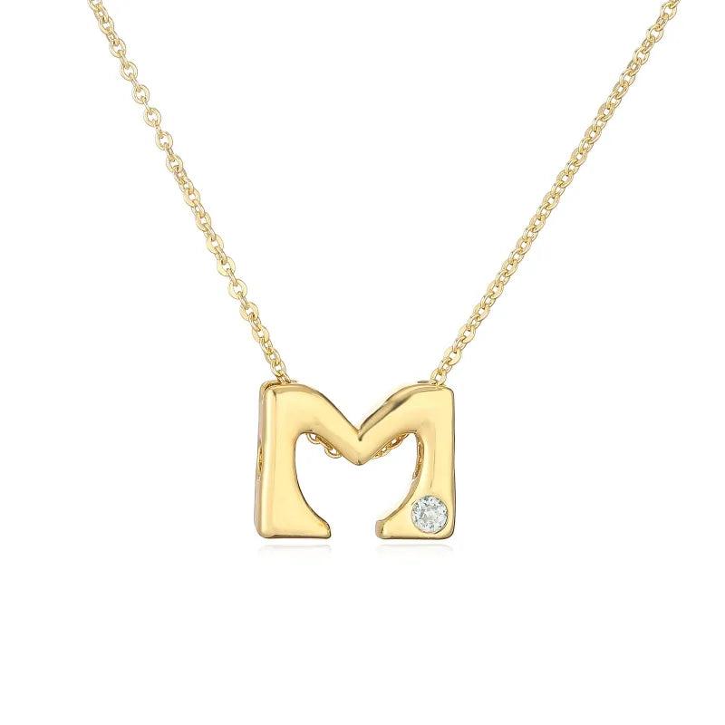 Hip-Hop Vintage Style Simple Style Letter Copper Zircon 18K Gold Plated Pendant Necklace cable chain