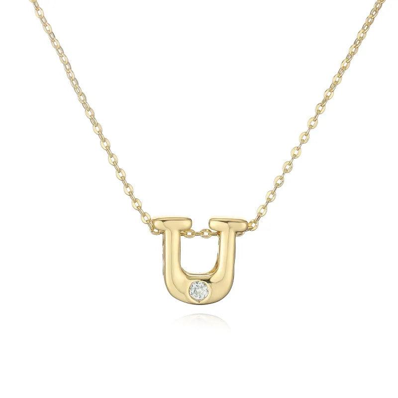 Hip-Hop Vintage Style Simple Style Letter Copper Zircon 18K Gold Plated Pendant Necklace cable chain