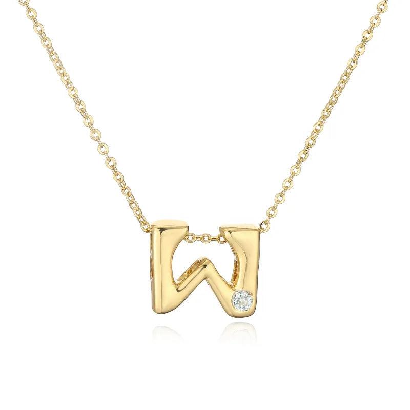 Hip-Hop Vintage Style Simple Style Letter Copper Zircon 18K Gold Plated Pendant Necklace cable chain
