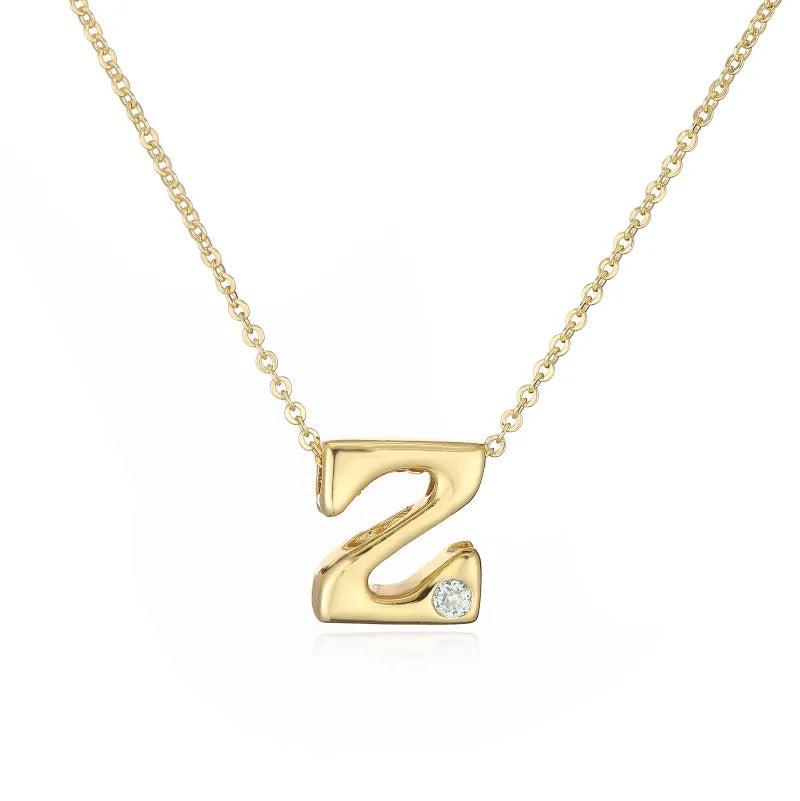 Hip-Hop Vintage Style Simple Style Letter Copper Zircon 18K Gold Plated Pendant Necklace cable chain