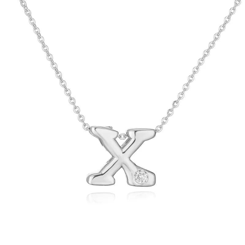 Hip-Hop Vintage Style Simple Style Letter Copper Zircon 18K Gold Plated Pendant Necklace cable chain