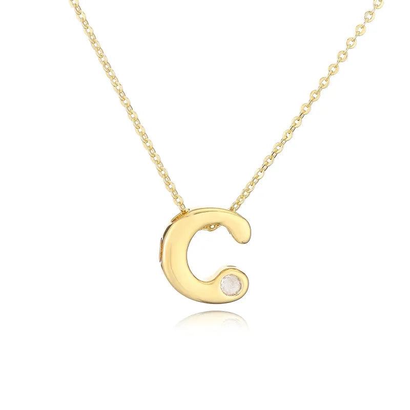 Hip-Hop Vintage Style Simple Style Letter Copper Zircon 18K Gold Plated Pendant Necklace cable chain