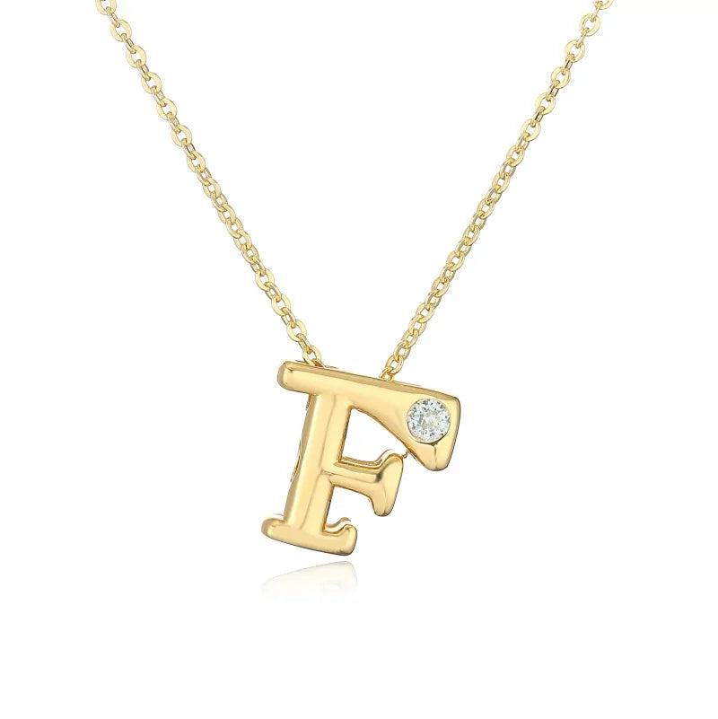 Hip-Hop Vintage Style Simple Style Letter Copper Zircon 18K Gold Plated Pendant Necklace cable chain