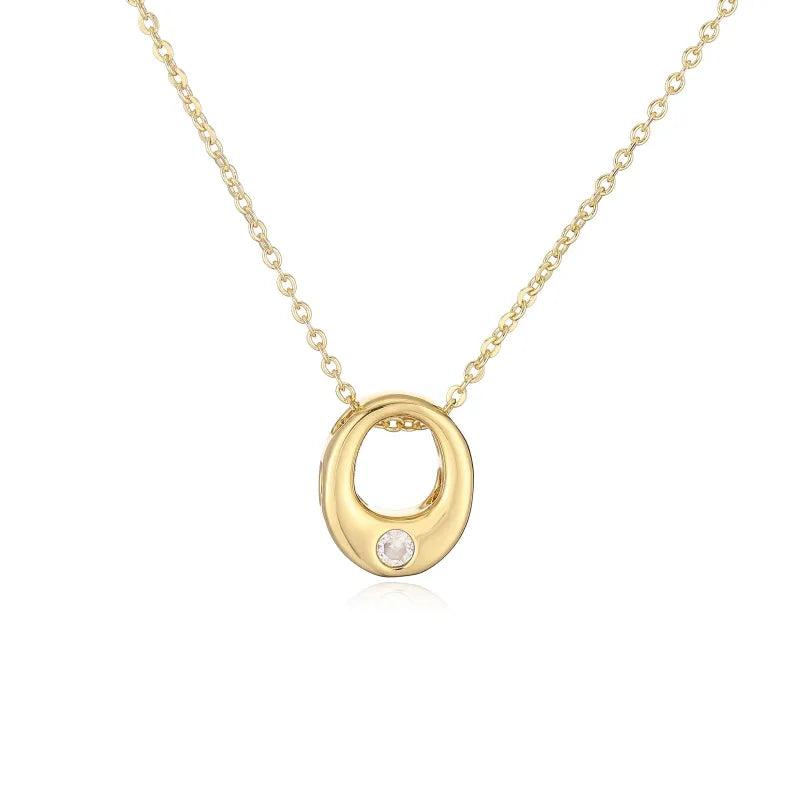 Hip-Hop Vintage Style Simple Style Letter Copper Zircon 18K Gold Plated Pendant Necklace cable chain