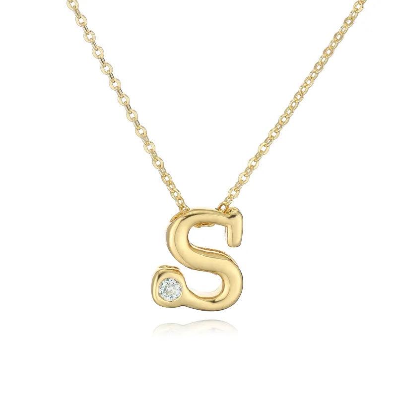 Hip-Hop Vintage Style Simple Style Letter Copper Zircon 18K Gold Plated Pendant Necklace cable chain