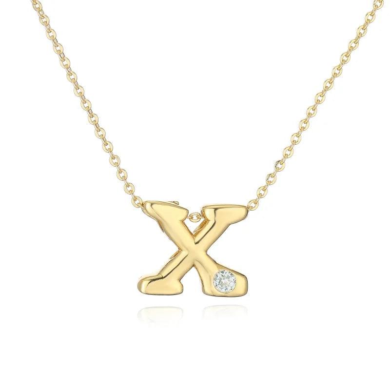 Hip-Hop Vintage Style Simple Style Letter Copper Zircon 18K Gold Plated Pendant Necklace cable chain