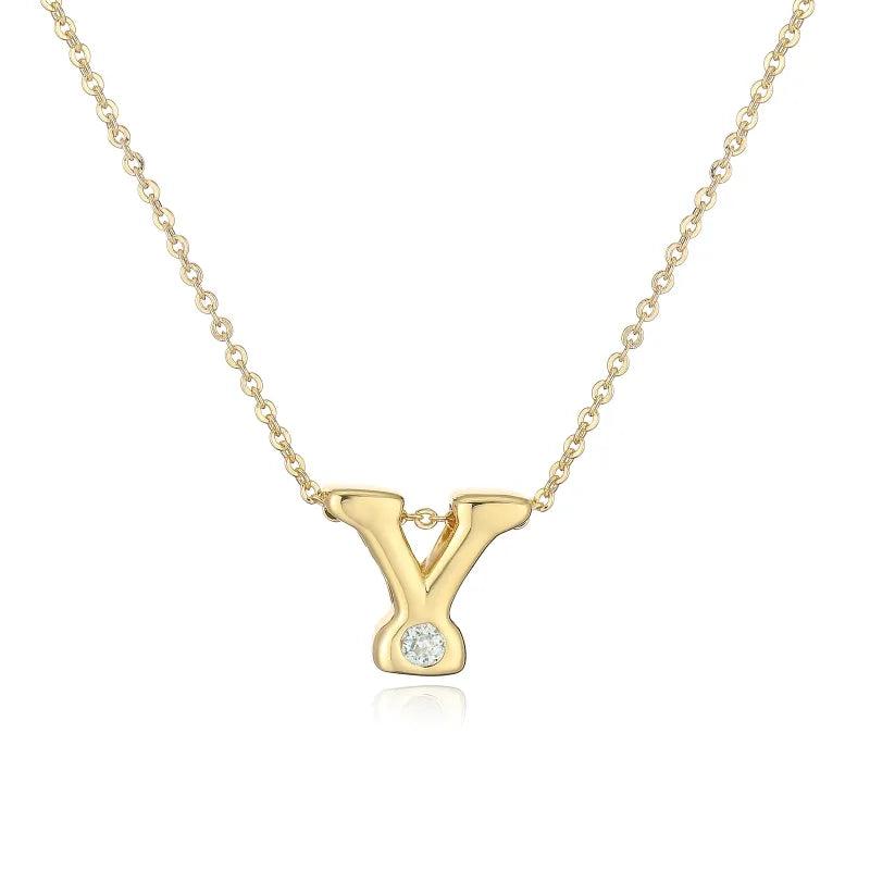 Hip-Hop Vintage Style Simple Style Letter Copper Zircon 18K Gold Plated Pendant Necklace cable chain