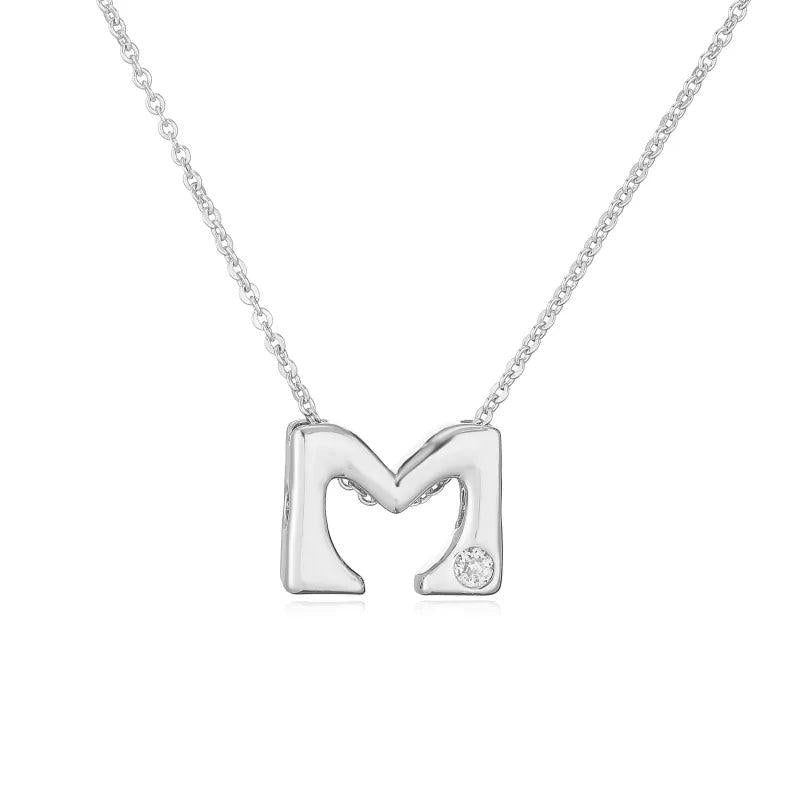 Hip-Hop Vintage Style Simple Style Letter Copper Zircon 18K Gold Plated Pendant Necklace cable chain