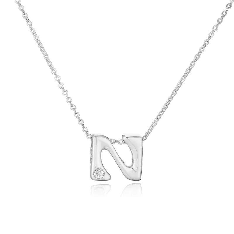 Hip-Hop Vintage Style Simple Style Letter Copper Zircon 18K Gold Plated Pendant Necklace cable chain