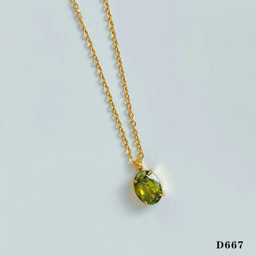 Modern Style Artistic Geometric 304 Stainless Steel Glass 16K Gold Plated White Gold Plated Gold Plated Plating Pendant Necklace