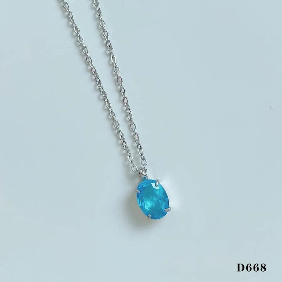 Modern Style Artistic Geometric 304 Stainless Steel Glass 16K Gold Plated White Gold Plated Gold Plated Plating Pendant Necklace