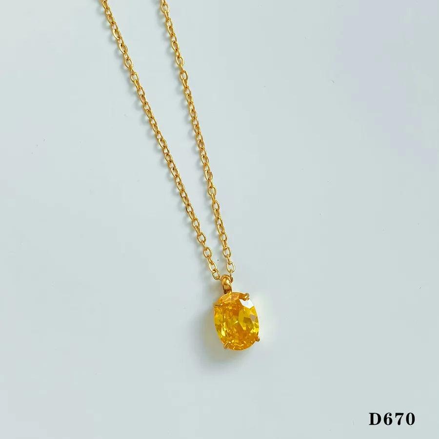 Modern Style Artistic Geometric 304 Stainless Steel Glass 16K Gold Plated White Gold Plated Gold Plated Plating Pendant Necklace