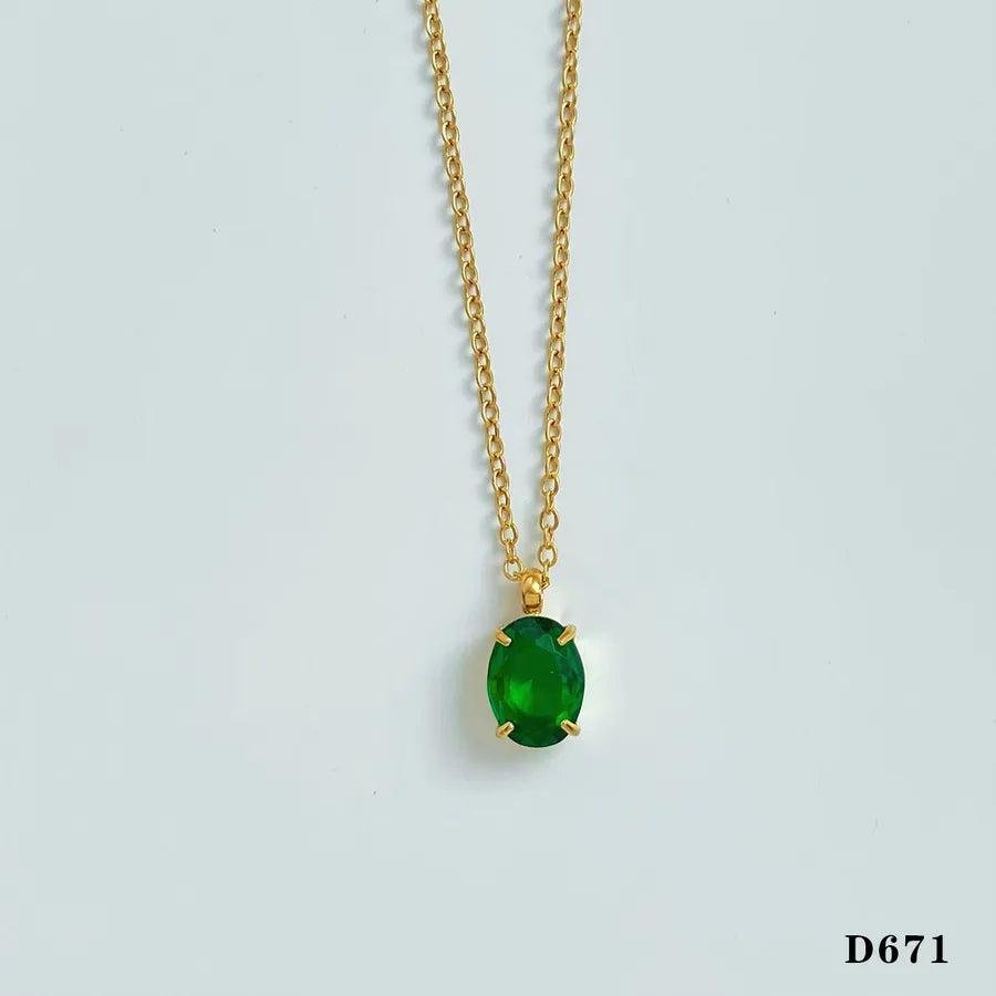 Modern Style Artistic Geometric 304 Stainless Steel Glass 16K Gold Plated White Gold Plated Gold Plated Plating Pendant Necklace
