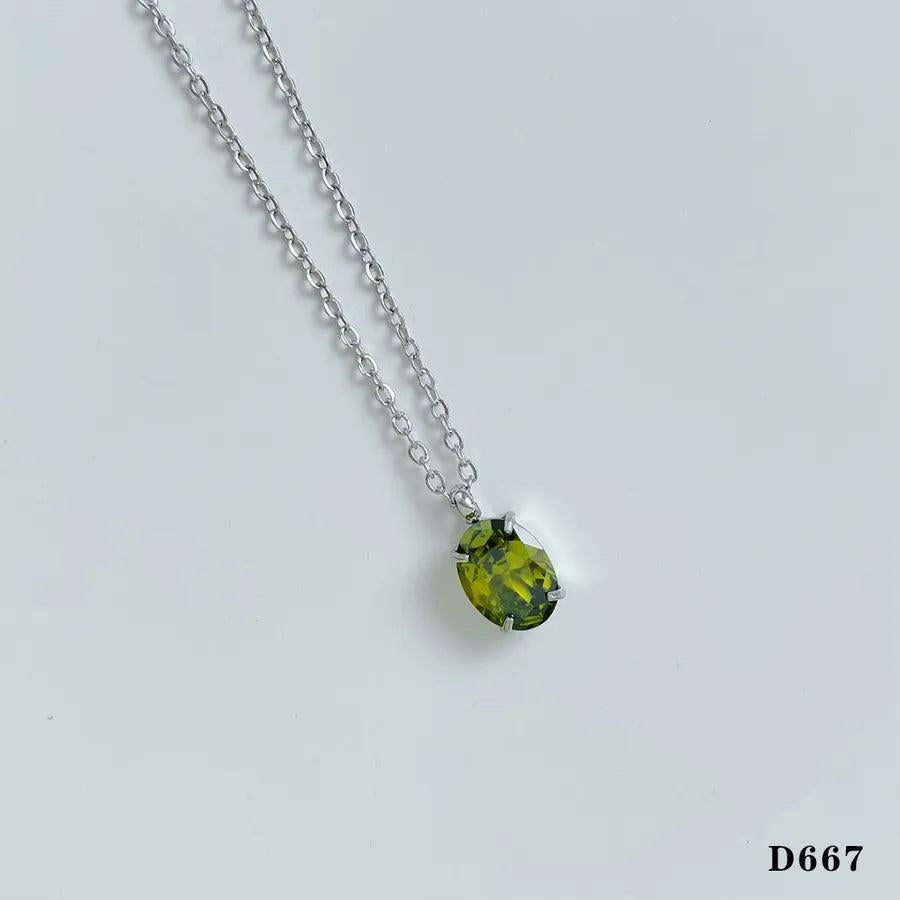 Modern Style Artistic Geometric 304 Stainless Steel Glass 16K Gold Plated White Gold Plated Gold Plated Plating Pendant Necklace