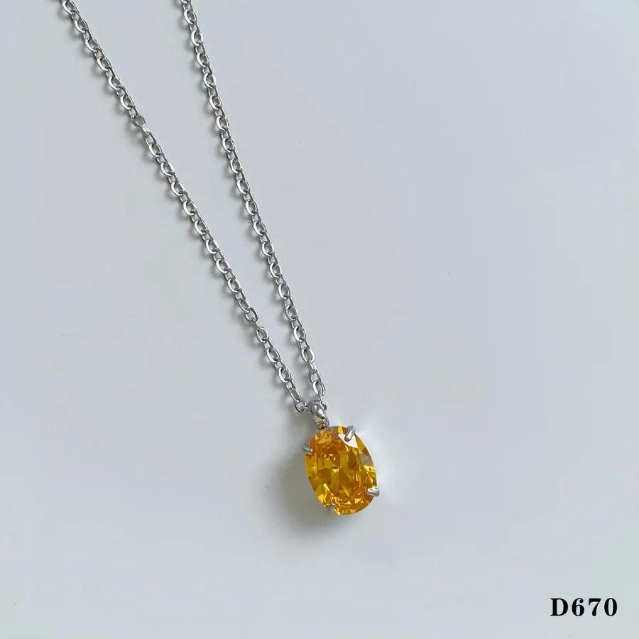 Modern Style Artistic Geometric 304 Stainless Steel Glass 16K Gold Plated White Gold Plated Gold Plated Plating Pendant Necklace