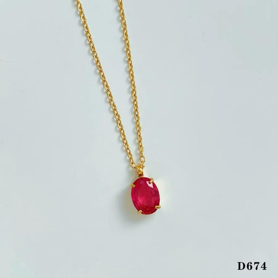 Modern Style Artistic Geometric 304 Stainless Steel Glass 16K Gold Plated White Gold Plated Gold Plated Plating Pendant Necklace