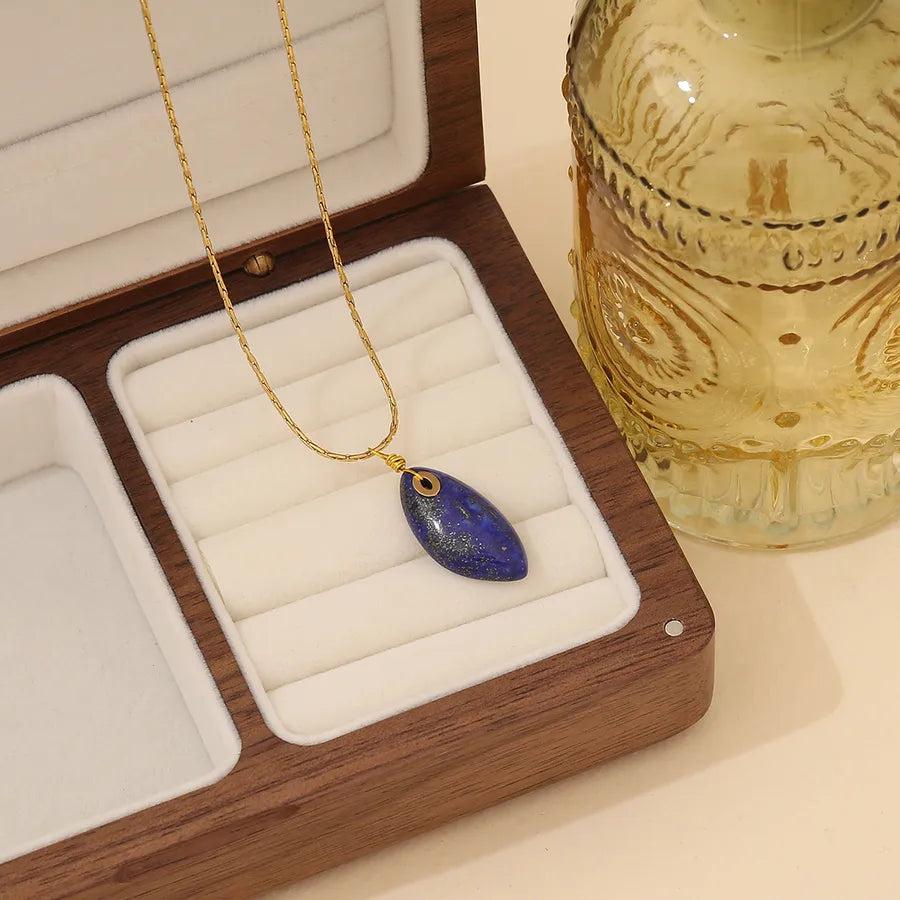 Simple Style Commute Oval 304 Stainless Steel 18K Gold Plated Plating Pendant Necklace