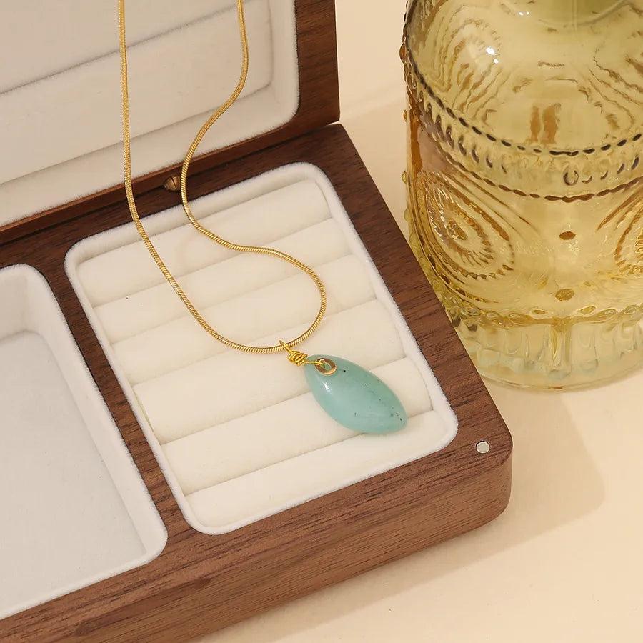 Simple Style Commute Oval 304 Stainless Steel 18K Gold Plated Plating Pendant Necklace