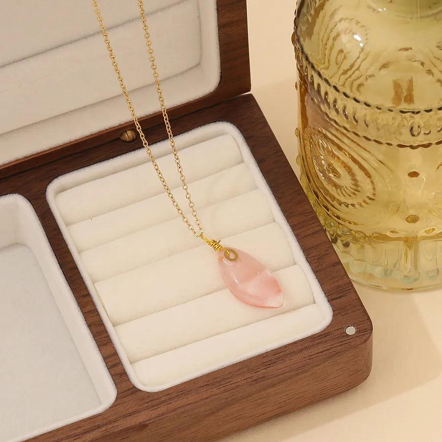 Simple Style Commute Oval 304 Stainless Steel 18K Gold Plated Plating Pendant Necklace