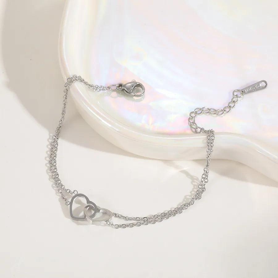 Simple Style Heart 304 Stainless Steel 18K Gold Plated Plating Necklace
